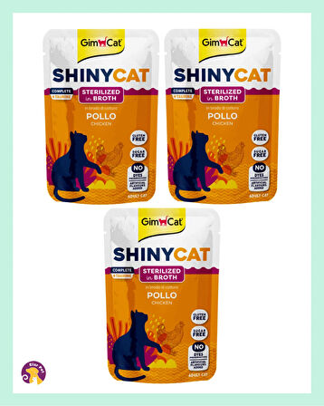 Gimcat Shinycat Pouch Kısırlaştırılmış Kediler İçin Tavuklu Yaş Mama 70 gr 3lu