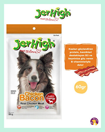 Jerhigh Bacon ve Tavuk Aromalı çubuk Köpek Ödülü (60GR)