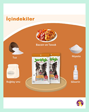 Jerhigh Bacon ve Tavuk Aromalı çubuk Köpek Ödülü (60GR)