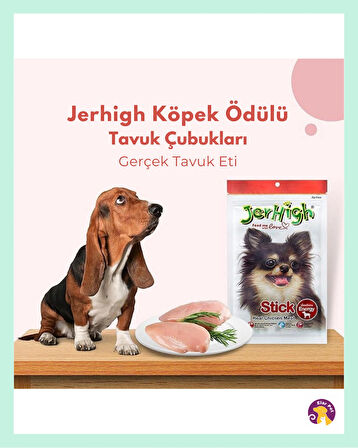 Jerhigh Tavuk Etiyle Hazırlanmış Uzun Çubuk Köpek Ödülü (60 GR)