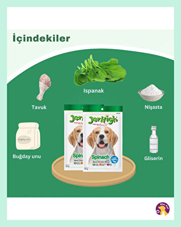 Jerhigh Ispanak ve Gerçek Tavuk Eti Köpek Ödül Maması (60 gr)