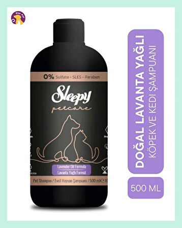Sleepy Petcare Evcil Hayvan Şampuanı Lavanta Yağlı 500 ml