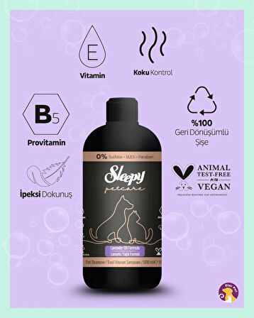 Sleepy Petcare Evcil Hayvan Şampuanı Lavanta Yağlı 500 ml