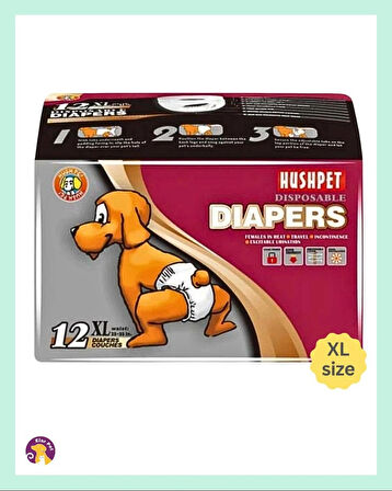 Hushpet Ultra Emici Köpek Külot Çiş Pedi XL Beden 12'li