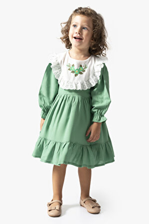 Kız Bebek Elbise Kız Çocuk Elbise Doğum Günü Parti Düğün Uzun Kollu Astarlı Elbise