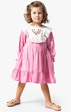 Kız Bebek Elbise Kız Çocuk Elbise Doğum Günü Parti Düğün Uzun Kollu Astarlı Elbise