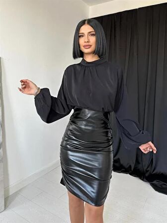 Deri Elbise - Siyah