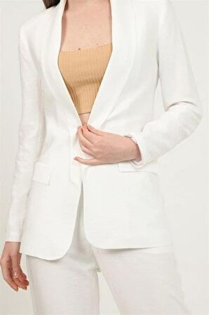 Fit Ceket ve Pantolon Takım - Beyaz