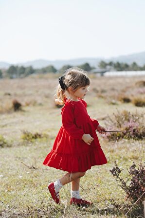 Kız Bebek Elbise Kız Çocuk Elbise Doğum Günü Parti Düğün Elbise Uzun Kol Bebek Giyim