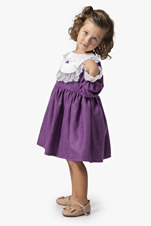 Kız Bebek Elbise Kız Çocuk Elbise Doğum Günü Parti Düğün Uzun Kollu Astarlı Elbise