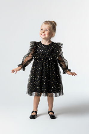 Kız Bebek Elbise Kız Çocuk Elbise Doğum Günü Parti Düğün Elbise Uzun Kollu Astarlı Elbise