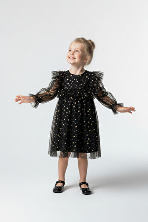 Kız Bebek Elbise Kız Çocuk Elbise Doğum Günü Parti Düğün Elbise Uzun Kollu Astarlı Elbise