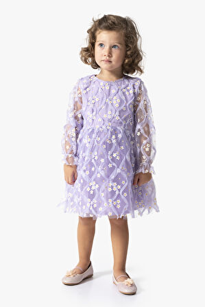 Kız Bebek Elbise Kız Çocuk Elbise Doğum Günü Parti Düğün Tütü Tüllü Uzun Kollu Astarlı Elbise