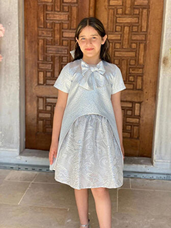 Kabarık Etekli Uzun Ceketli Kız Çocuk Abiye Takım