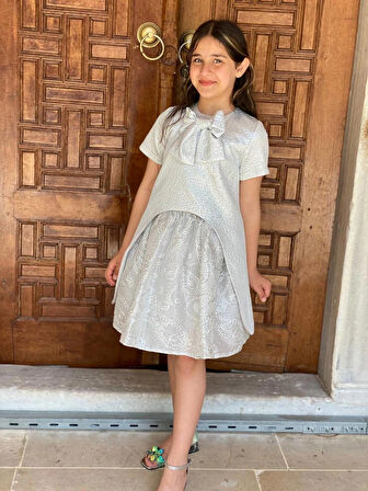 Kabarık Etekli Uzun Ceketli Kız Çocuk Abiye Takım