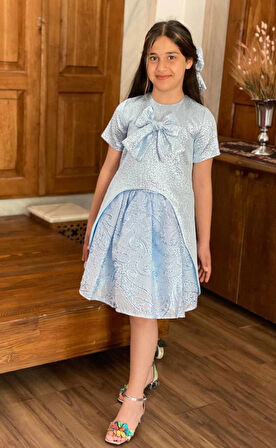 Kabarık Etekli Uzun Ceketli Kız Çocuk Abiye Takım