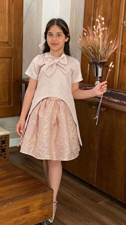 Kabarık Etekli Uzun Ceketli Kız Çocuk Abiye Takım