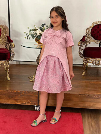 Kabarık Etekli Uzun Ceketli Kız Çocuk Abiye Takım