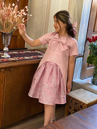 Kabarık Etekli Uzun Ceketli Kız Çocuk Abiye Takım