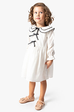 Kız Bebek Elbise Kız Çocuk Elbise Doğum Günü Parti Düğün Elbise Uzun Kollu Astarlı Elbise