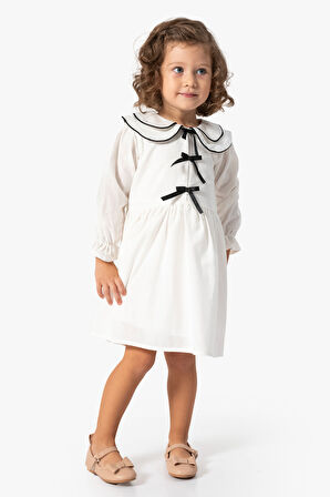 Kız Bebek Elbise Kız Çocuk Elbise Doğum Günü Parti Düğün Elbise Uzun Kollu Astarlı Elbise