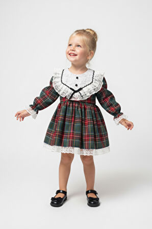 Kız Bebek Elbise Kız Çocuk Elbise Doğum Günü Parti Düğün Özel Gün Uzun Kol Astarlı Elbise