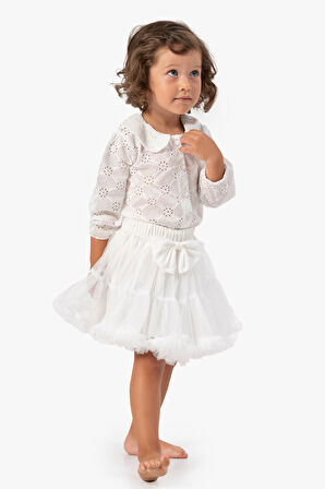 Kız Bebek Etek Kız Çocuk Etek Doğum Günü Parti Düğün Tütü Tütülü Tüllü Fiyonklu Astarlı Etek 