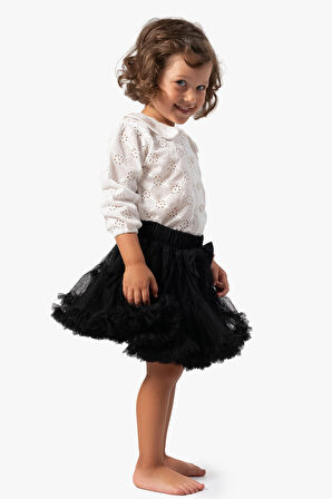 Kız Bebek Etek Kız Çocuk Etek Doğum Günü Parti Düğün Tütü Tütülü Tüllü Fiyonklu Astarlı Etek 