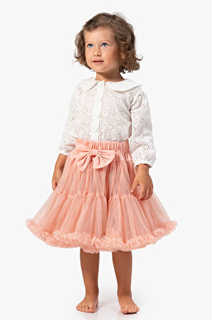 Kız Bebek Etek Kız Çocuk Etek Doğum Günü Parti Düğün Tütü Tütülü Tüllü Fiyonklu Astarlı Etek 