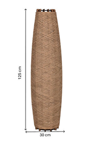 Bohem,Ahşap,Jüt,Hasır,Doğal Lambader 125*32