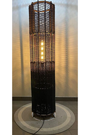 Bohem,Ahşap,Jüt,Hasır,Doğal Lambader 135*32