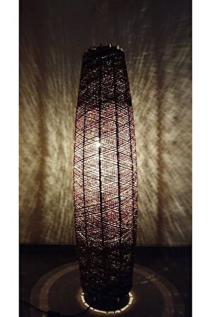 Bohem,Ahşap,Jüt,Hasır,Doğal Lambader 125*32