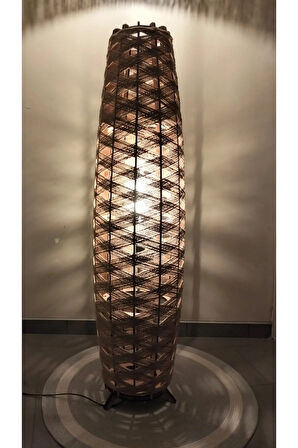 Bohem,Ahşap,Jüt,Hasır,Doğal Lambader 125*32