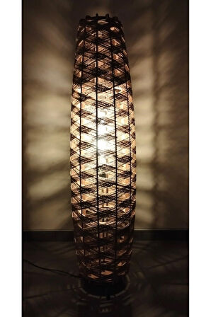 Bohem,Ahşap,Jüt,Hasır,Doğal Lambader 125*32