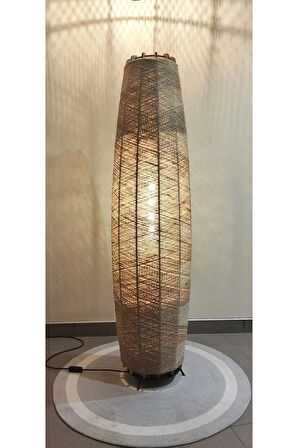 Bohem,Ahşap,Jüt,Hasır,Doğal Lambader 125*32