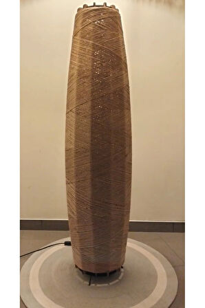 Bohem,Ahşap,Jüt,Hasır,Doğal Lambader 125*32