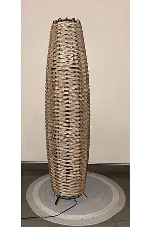 Bohem,Ahşap,Jüt,Hasır,Doğal Lambader 125*32