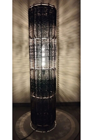 Bohem,Ahşap,Jüt,Hasır,Doğal Lambader 135*32