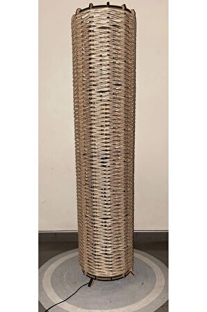 Bohem,Ahşap,Jüt,Hasır,Doğal Lambader 135*32