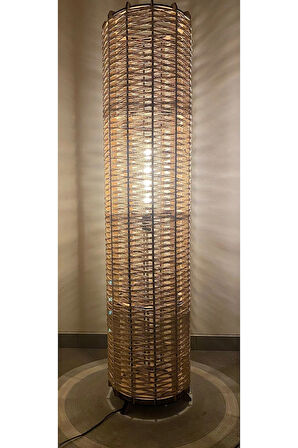 Bohem,Ahşap,Jüt,Hasır,Doğal Lambader 135*32