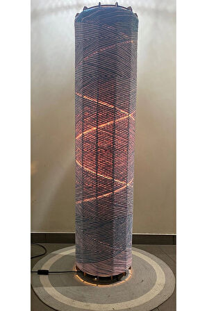 Bohem,Ahşap,Peluş,Modern,Rustik,Doğal El Yapımı Lambader 135*32