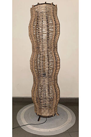 Bohem,Ahşap,Jüt,Hasır,Rustik,Modern,Doğal El YApımı Lambader 135*32