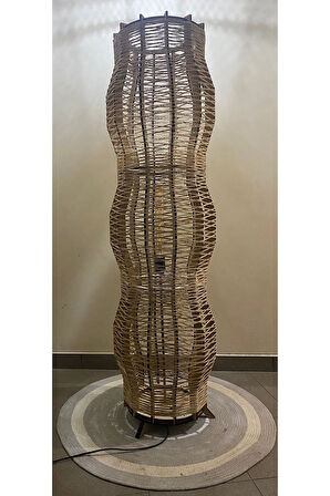 Bohem,Ahşap,Jüt,Hasır,Rustik,Modern,Doğal El YApımı Lambader 135*32