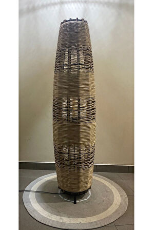 Bohem,Ahşap,Jüt,Hasır,Doğal Lambader 125*32