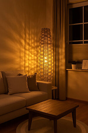 Bohem,Ahşap,Rustik,Modern,Doğal El Yapımı Lambader 125*32