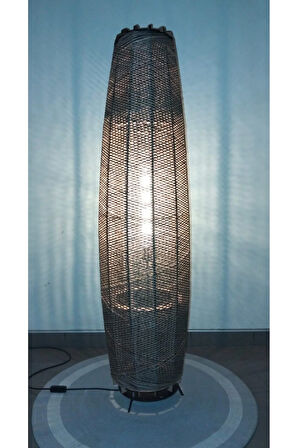 Bohem,Ahşap,Jüt,Hasır,Doğal Lambader 125*32