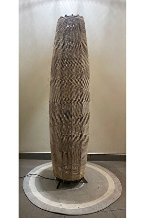 Bohem,Ahşap,Jüt,Hasır,Doğal Lambader 125*32