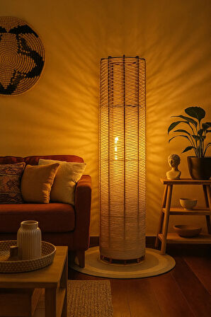 Bohem,Ahşap,Modern,Rustik,İskandinav,Doğal El Yapımı Lambader 135*32