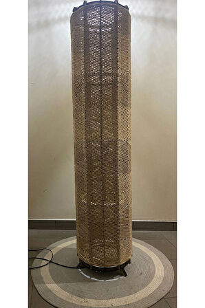 Bohem,Ahşap,Jüt,Hasır,Rustik,Doğal El Yapımı Lambader 135*32