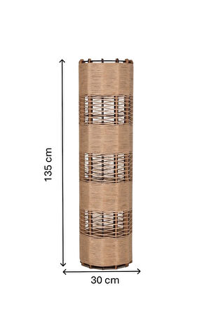 Bohem,Ahşap,Jüt,Hasır,Doğal Lambader 135*32